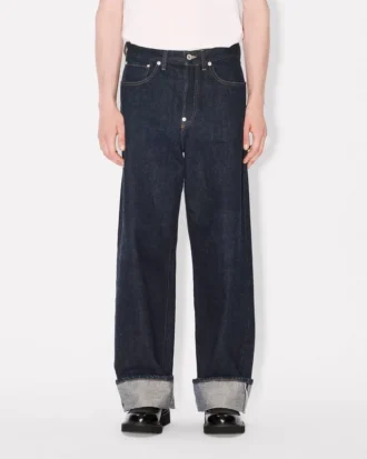 Jeans a vita alta in denim giapponese