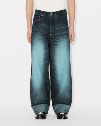 Jeans a vita alta in denim giapponese
