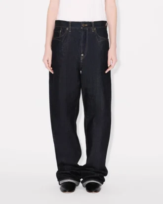 Jeans a vita bassa in denim giapponese