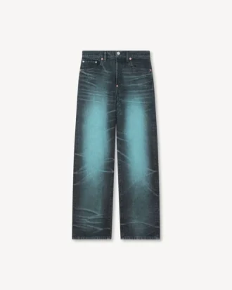 Jeans boyfriend a vita bassa in denim giapponese