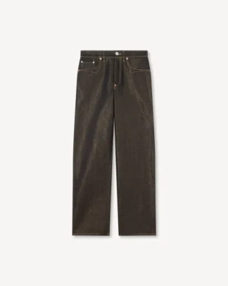Jeans boyfriend a vita bassa in denim giapponese Lurex