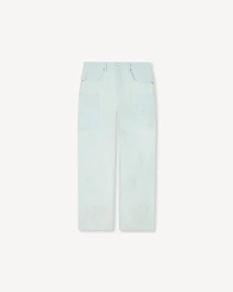 Jeans cargo Monkey Fit ricamati “Kenzo Cartoon” in chambray stone bleach