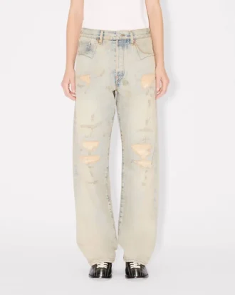 Jeans dritti in denim giapponese