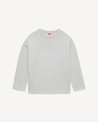 Maglietta a maniche lunghe ricamata “Kenzo Signature” in cotone