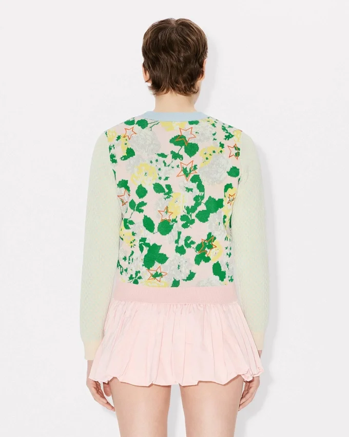 Maglione decorato “Kenzo Floral” in misto cotone e lana Maglione decorato “Kenzo Floral” in misto cotone e lana