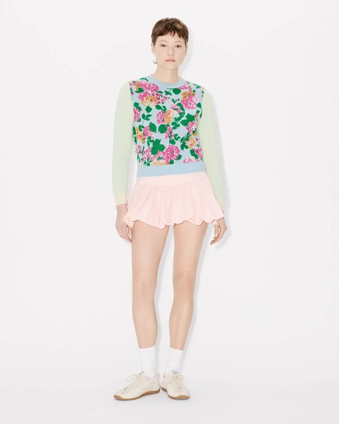 Maglione decorato “Kenzo Floral” in misto cotone e lana Maglione decorato “Kenzo Floral” in misto cotone e lana