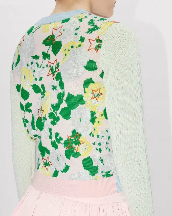 Maglione decorato “Kenzo Floral” in misto cotone e lana Maglione decorato “Kenzo Floral” in misto cotone e lana