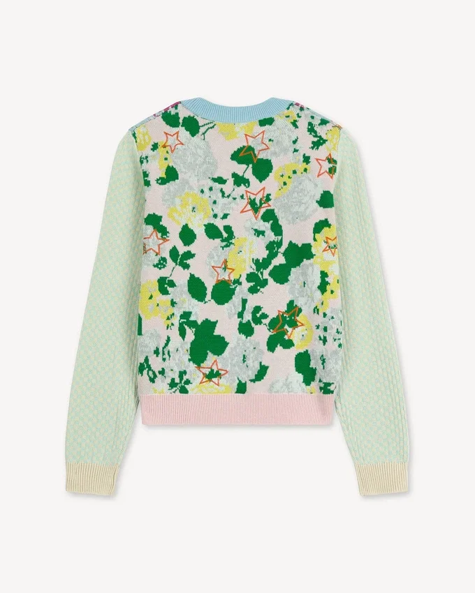 Maglione decorato “Kenzo Floral” in misto cotone e lana Maglione decorato “Kenzo Floral” in misto cotone e lana