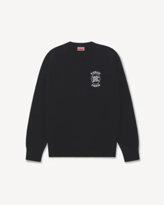 Maglione in cotone con ricamo “Kenzo Paris Emblem”