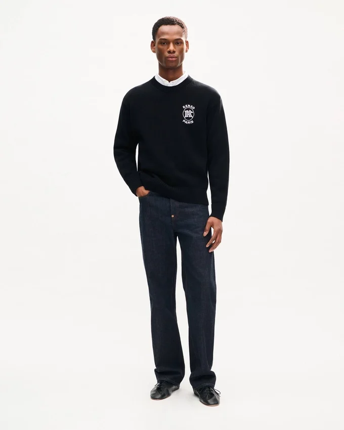 Maglione in cotone con ricamo “Kenzo Paris Emblem” Maglione in cotone con ricamo “Kenzo Paris Emblem”