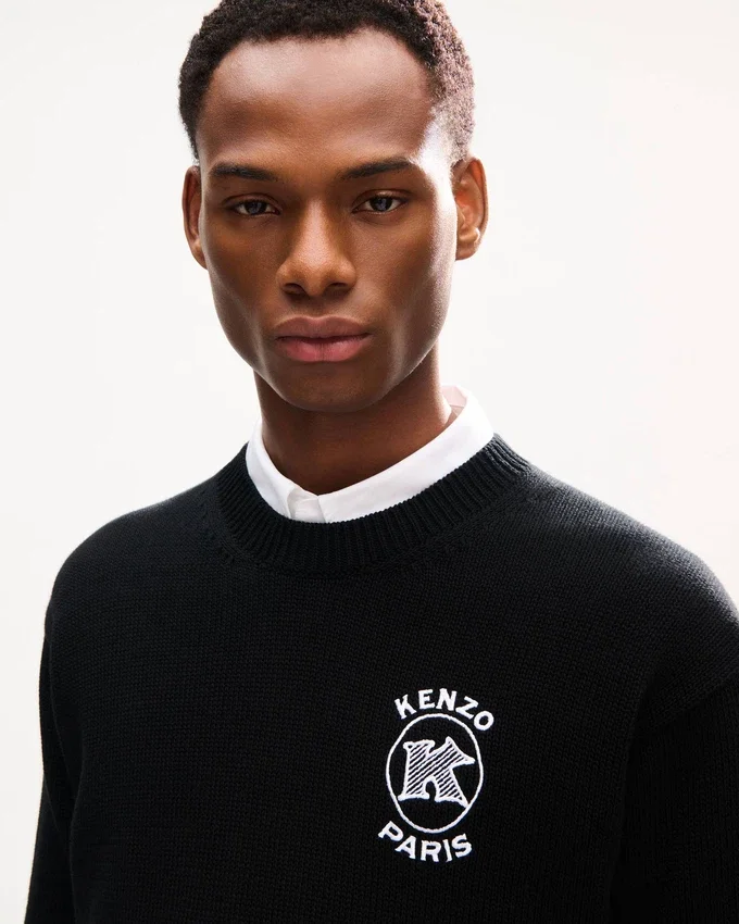 Maglione in cotone con ricamo “Kenzo Paris Emblem” Maglione in cotone con ricamo “Kenzo Paris Emblem”