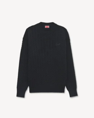Maglione in maglia con ricamo “Kenzo Signature”