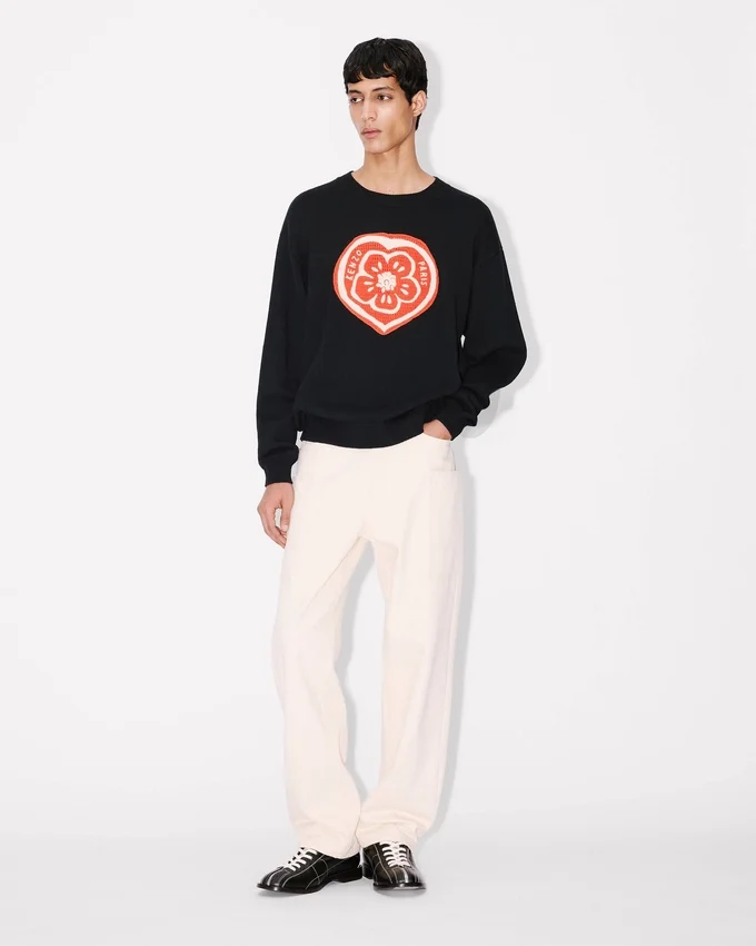 Maglione “Kenzo Boke Heart” in misto cotone e lana Maglione “Kenzo Boke Heart” in misto cotone e lana