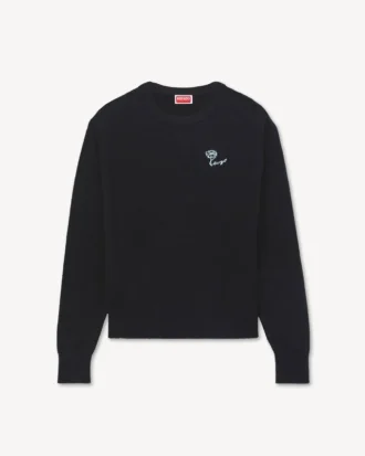 Maglione ricamato “Kenzo Tulip” in cotone spugnoso Maglione ricamato “Kenzo Tulip” in cotone spugnoso