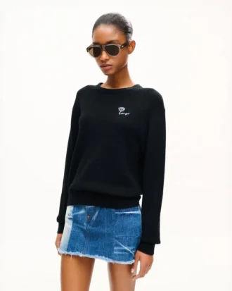 Maglione ricamato “Kenzo Tulip” in cotone spugnoso Maglione ricamato “Kenzo Tulip” in cotone spugnoso