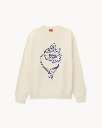 Maglione ricamato ‘Kenzo Tulip’ in lana e cotone