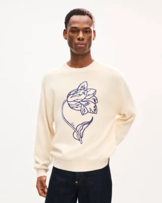Maglione ricamato ‘Kenzo Tulip’ in lana e cotone