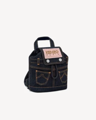 Mini zaino “Kenzo Five Pockets” in twill effetto denim