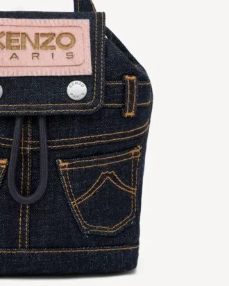 Mini zaino “Kenzo Five Pockets” in twill effetto denim