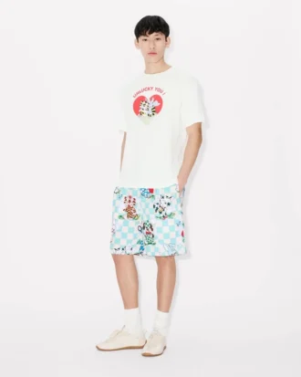 Pantaloncini elasticizzati “Kenzo Cartoon” in cotone seersucker