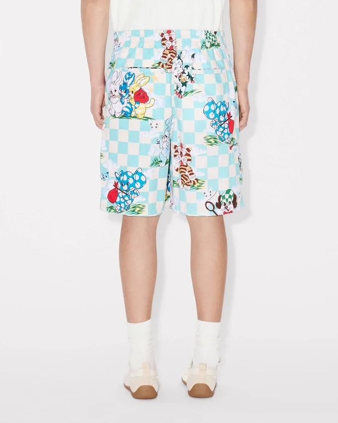 Pantaloncini elasticizzati “Kenzo Cartoon” in cotone seersucker Pantaloncini elasticizzati “Kenzo Cartoon” in cotone seersucker