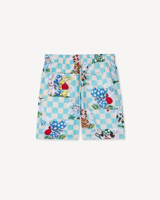 Pantaloncini elasticizzati “Kenzo Cartoon” in cotone seersucker Pantaloncini elasticizzati “Kenzo Cartoon” in cotone seersucker