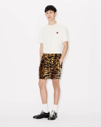 Pantaloncini sportivi “Kenzo Tiger” in jacquard di velluto