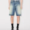 Pantaloni corti a gamba dritta in denim giapponese Pantaloni corti a gamba dritta in denim giapponese