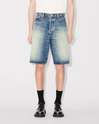 Pantaloni corti a gamba dritta in denim giapponese Pantaloni corti a gamba dritta in denim giapponese