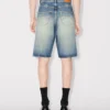 Pantaloni corti a gamba dritta in denim giapponese Pantaloni corti a gamba dritta in denim giapponese