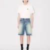 Pantaloni corti a gamba dritta in denim giapponese Pantaloni corti a gamba dritta in denim giapponese