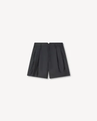 Pantaloni corti sartoriali in lana vergine e seta Pantaloni corti sartoriali in lana vergine e seta