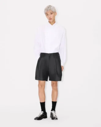 Pantaloni corti sartoriali in lana vergine e seta Pantaloni corti sartoriali in lana vergine e seta