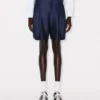 Pantaloni corti sartoriali in lana vergine e seta Pantaloni corti sartoriali in lana vergine e seta