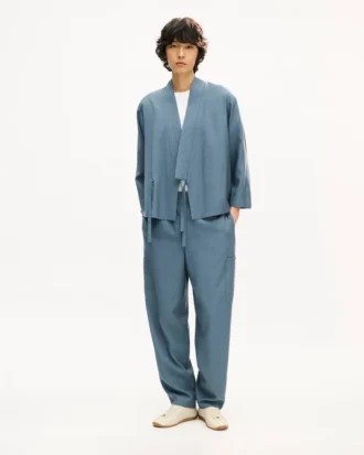 Pantaloni da jogging cargo in viscosa e lana