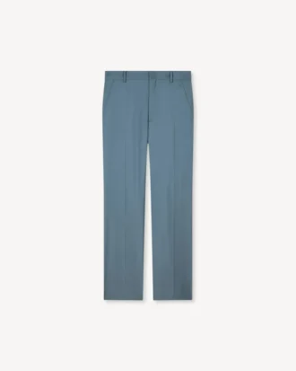 Pantaloni dritti sartoriali in lana vergine