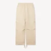 Pantaloni elasticizzati in cotone a spina di pesce Pantaloni elasticizzati in cotone a spina di pesce