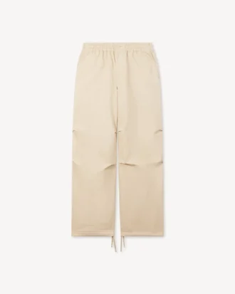 Pantaloni elasticizzati in cotone a spina di pesce