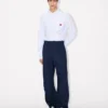 Pantaloni elasticizzati in cotone a spina di pesce Pantaloni elasticizzati in cotone a spina di pesce