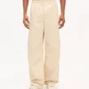 Pantaloni elasticizzati in cotone a spina di pesce Pantaloni elasticizzati in cotone a spina di pesce