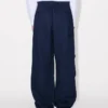 Pantaloni elasticizzati in cotone a spina di pesce Pantaloni elasticizzati in cotone a spina di pesce