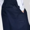 Pantaloni elasticizzati in cotone a spina di pesce Pantaloni elasticizzati in cotone a spina di pesce