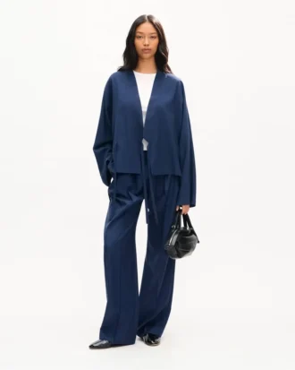 Pantaloni elasticizzati in lana vergine