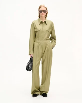 Pantaloni elasticizzati in lana vergine