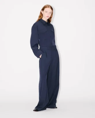 Pantaloni sartoriali a gamba larga in lana vergine Pantaloni sartoriali a gamba larga in lana vergine