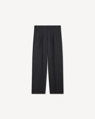 Pantaloni sartoriali a pieghe in lana vergine