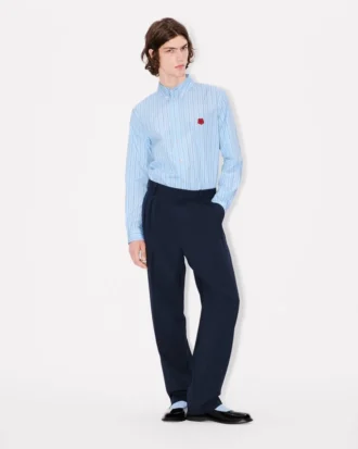 Pantaloni sartoriali a pieghe in lana vergine