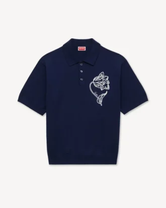 Polo ricamata “Kenzo Tulip” in lana e cotone