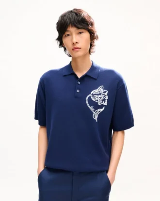 Polo ricamata “Kenzo Tulip” in lana e cotone