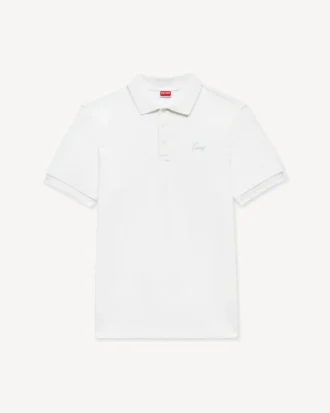 Polo slim in cotone con ricamo “Kenzo Signature”